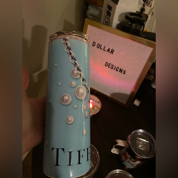 NWT Blue w/pearls& .925 necklace design 20 oz Tumbler look … - Picture 9 of 12